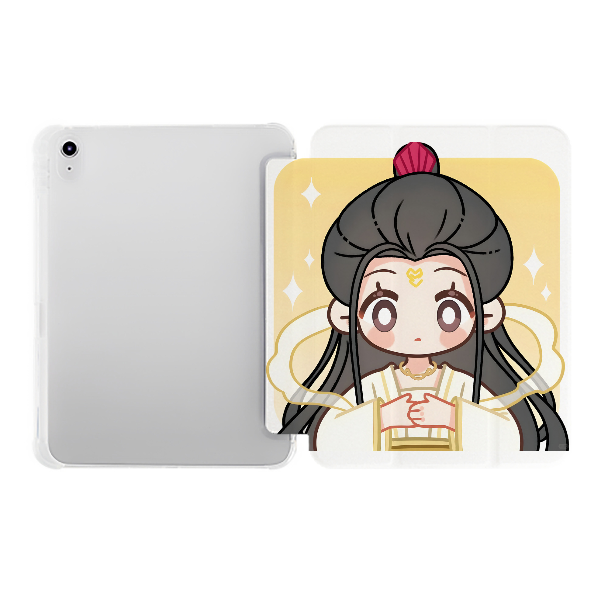 （画像用） Ne Zha 2 ナタ 魔童の大暴れ IPad ケース ペン収納付き 三つ折りスタンド PUレザー×シリコン 対応機種9.5/10.5/10.9インチ